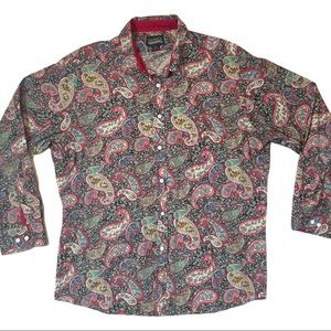 Cremieux Premium Denim Paisley Shirt XXL